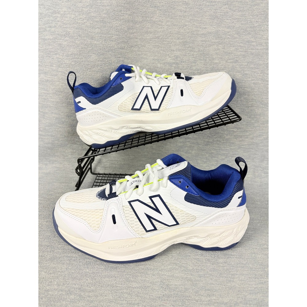 New Balance Fresh Foam X 1007 Mens Tennis Shoes White Blue MC1007WT Size 7.5